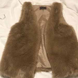 Tan fur vest